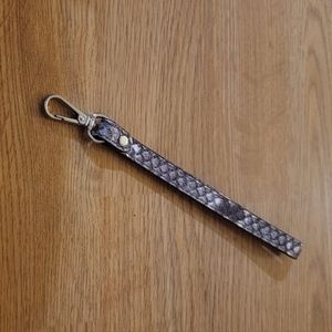 Michael Kors Wrist Strap Keychain Grey Snake Scale